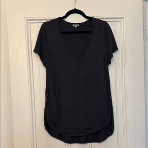 Women's Charcoal Grey cashmere blend V-Neck Top